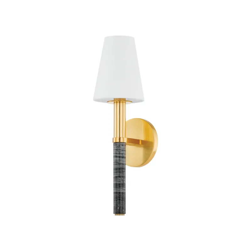 Montreal 1-Light Wall Sconce in Aged Brass 4.75W x 16H