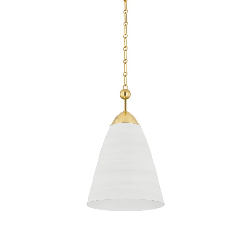 Bronson 1-Light Pendant in Aged Brass by Becki Owens 13.25W x 22H