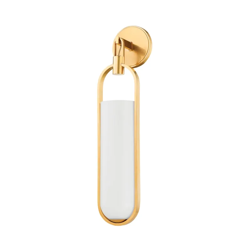 Lorimer 1-Light Wall Sconce in Aged Brass 4.75W x 22H