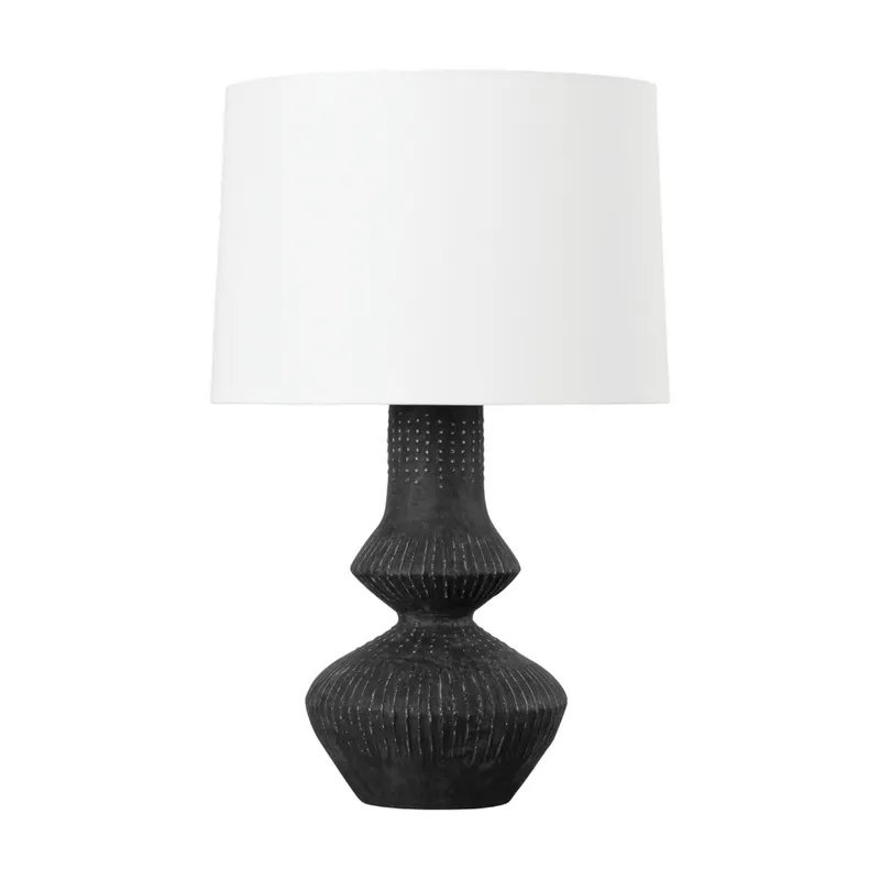 Ancram 1-Light Table Lamp in Vintage Gold Leaf 17.5W x 27.5H