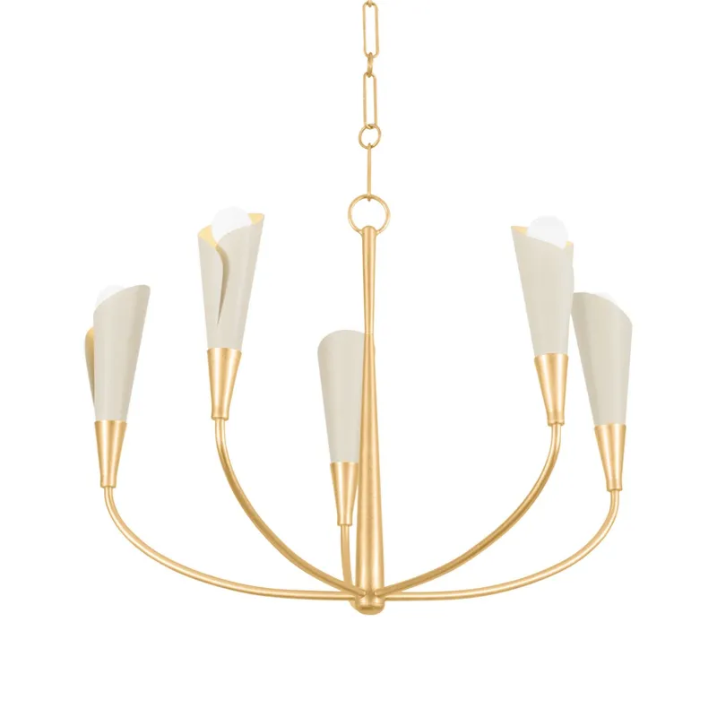 Montrose 5-Light Chandelier in Vintage Gold Leaf 30W x 21.75H