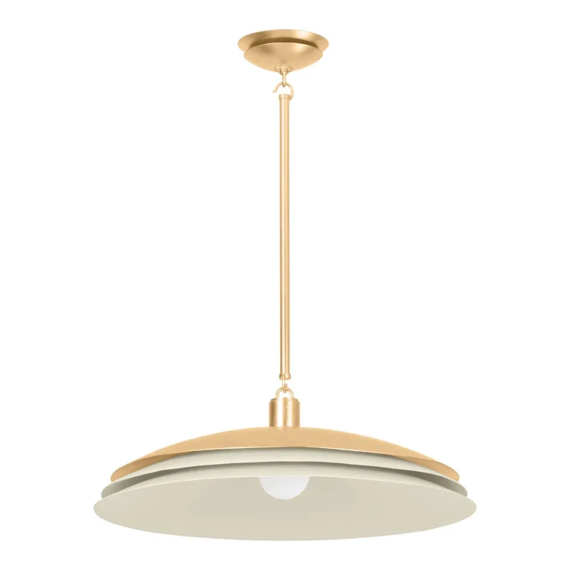 Oneida 1-Light Pendant in Vintage Gold Leaf 23.5W x 8H