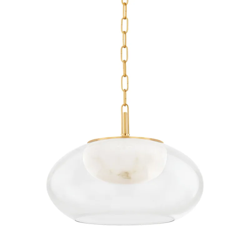 Moore 1-Light Pendant in Aged Brass 17W x 12.5H