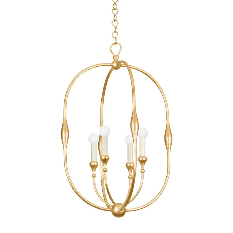 Baltic 4-Light Lantern in Vintage Gold Leaf 20W x 31.5H