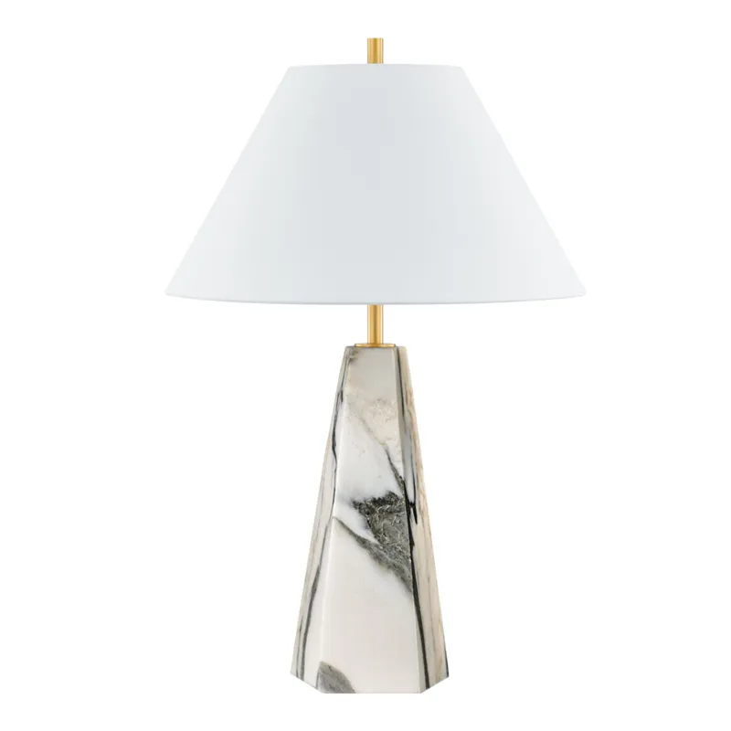 Benicia 1-Light Table Lamp in Aged Brass 19.25W x 30H