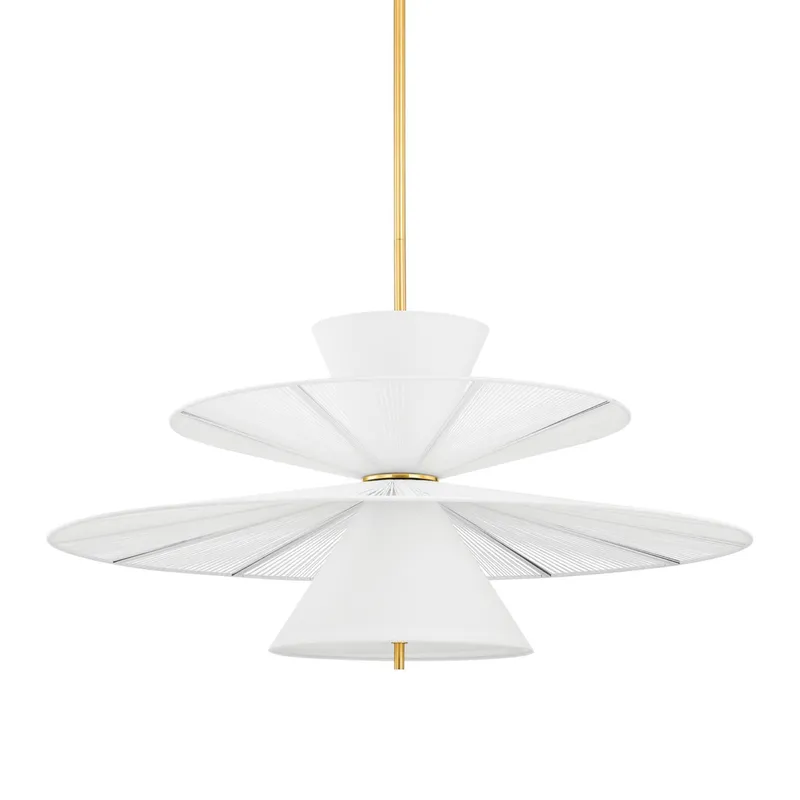 Esperance 2-Light Chandelier in Aged Brass 42.25W x 22H