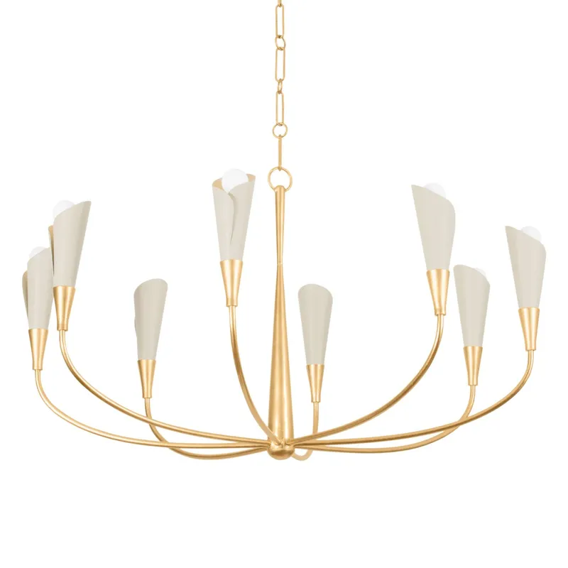 Montrose 8-Light Chandelier in Vintage Gold Leaf 44W x 24.25H