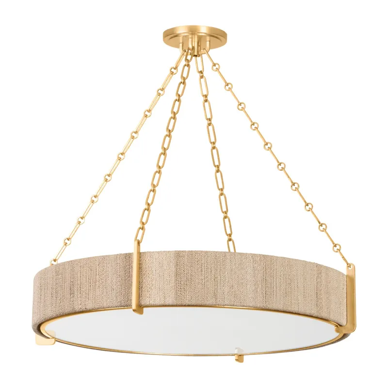Quebec 6-Light Chandelier in Gold Leaf 30.75W x 6.25H