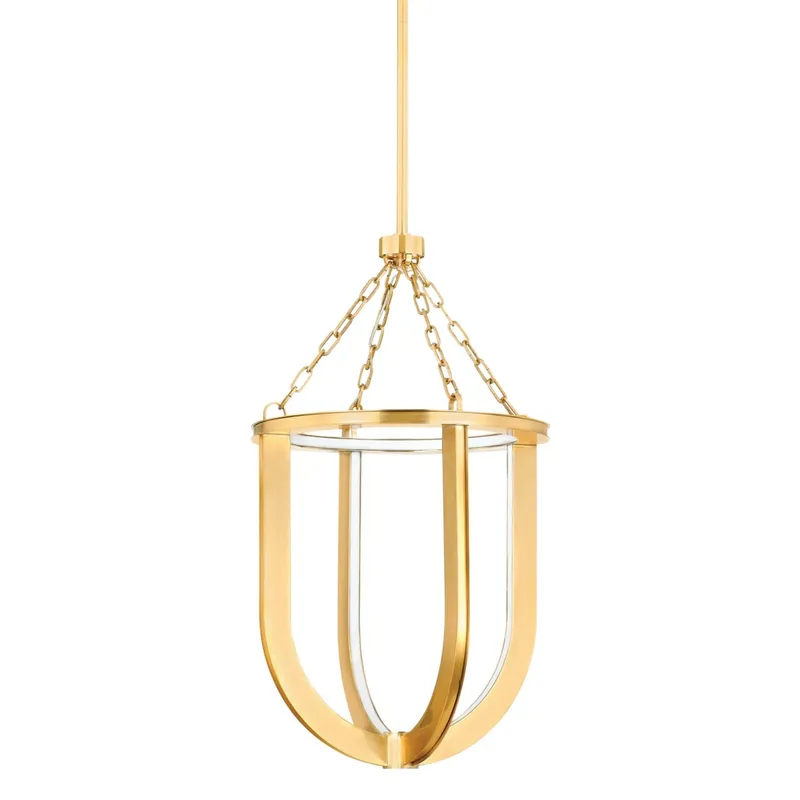 Tournu 1-Light Lantern in Aged Brass 16.25W x 28.75H