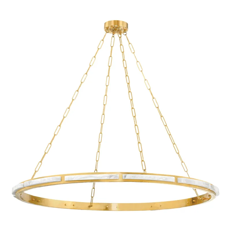Wingate 1-Light Chandelier in Aged Brass 48W x 2H