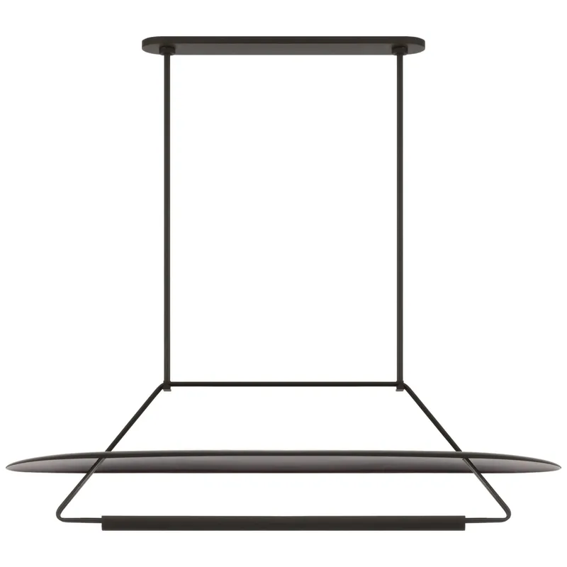 Kelly Wearstler Teline 54" Oval Linear in Matte Black Ceiling Light W54"
