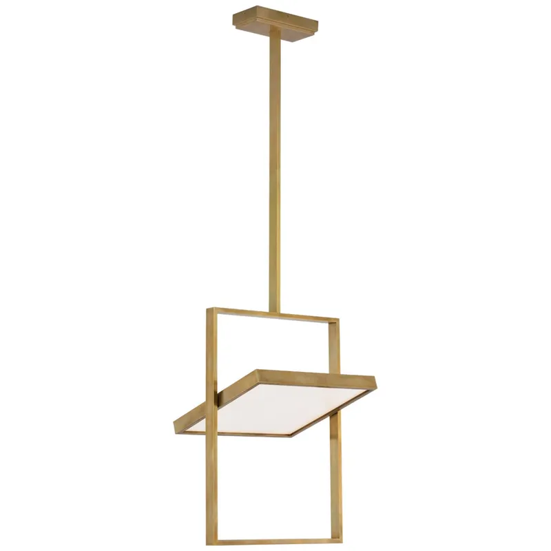 Lauren Rottet Entoure 17" Rotating Pendant in Hand-Rubbed Antique Brass Ceiling Light W17.25"