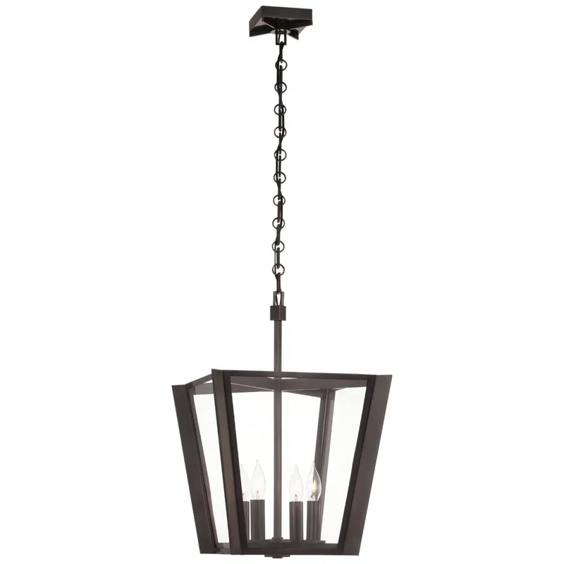 Paloma Contreras Palais 15" Lantern in Bronze with Clear Glass Ceiling Light W15" x H22.25"