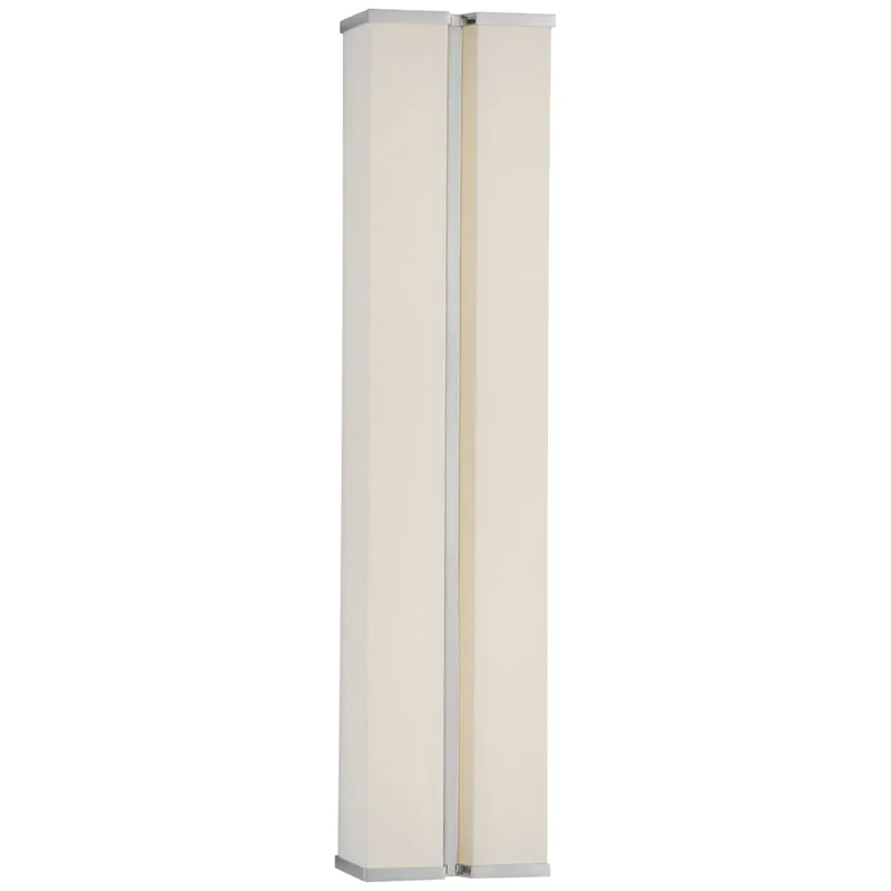 Paloma Contreras Vernet 24" Sconce in Polished Nickel and Linen Wall Light W5.5" x H24"