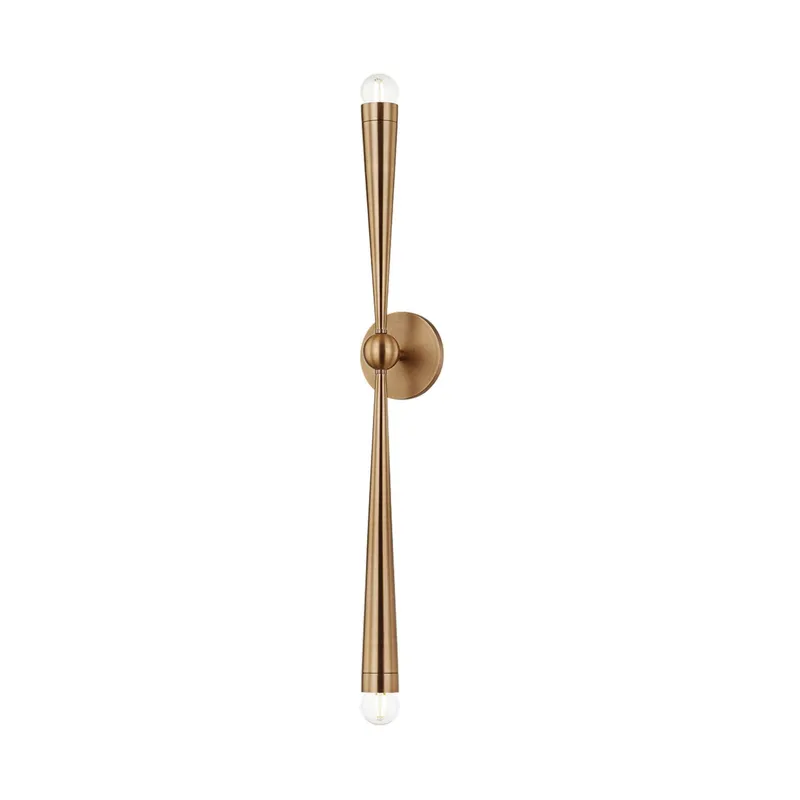 Keanu 2-Light Wall Sconce in Patina Brass 4.75W x 33.75H