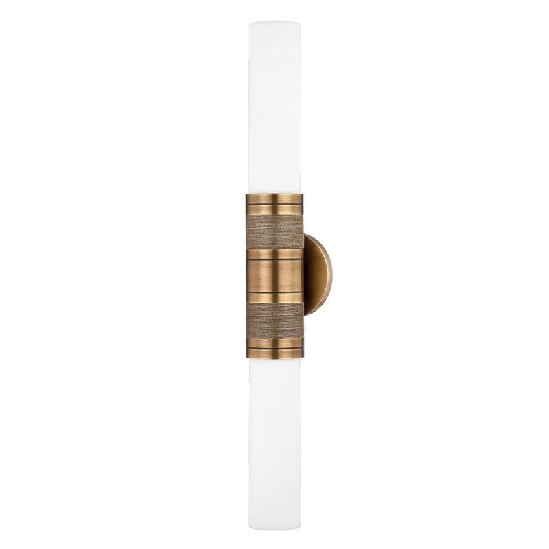 Liam 2-Light Wall Sconce in Patina Brass 4.75W x 26H