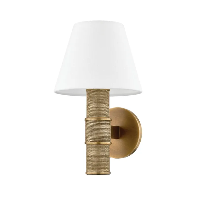Denton 1-Light Wall Sconce in Patina Brass 7.75W x 13H