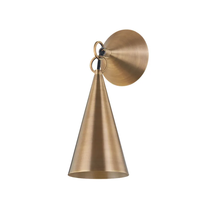 Midvale 1-Light Wall Sconce in Patina Brass 4.75W x 12H