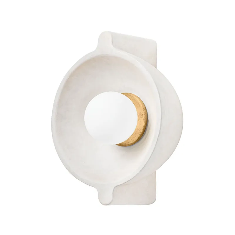 Modesto 1-Light Wall Sconce in Patina Brass 8W x 10H