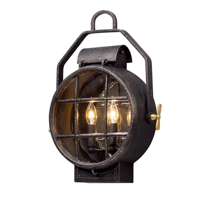 Point Lookout 2-Light Exterior Wall Sconce in Aged Pewter 15W x 19.25H