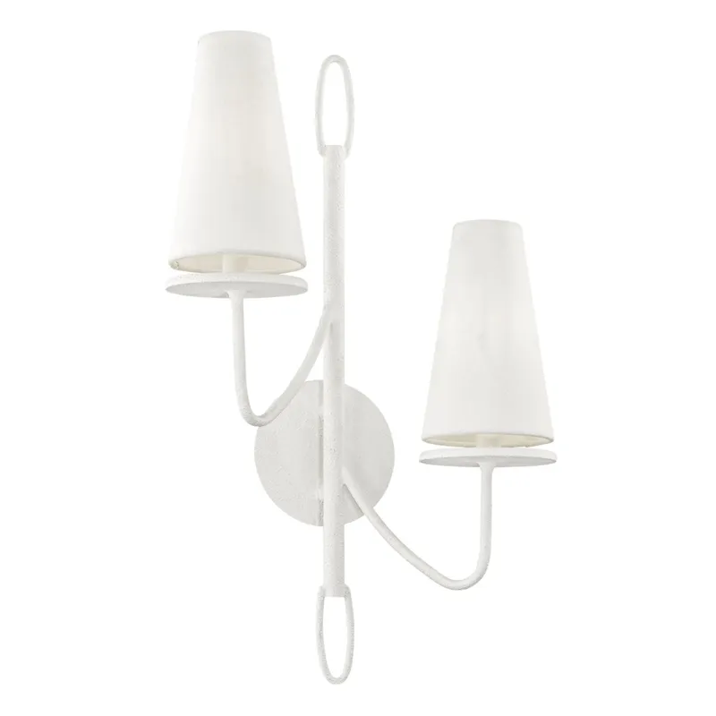 Marcel 2-Light Wall Sconce in Gesso White 14W x 23.5H