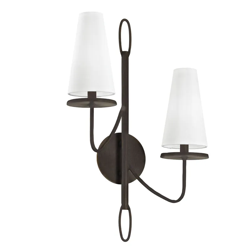 Marcel 2-Light Wall Sconce in Textured Bronze 14W x 23.5H