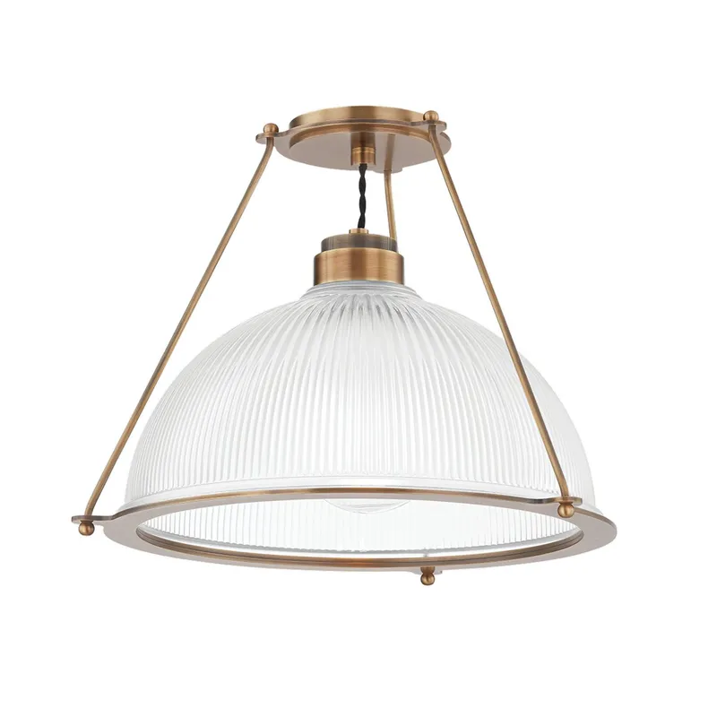 Glint 1-Light Semi Flush in Patina Brass by Lauren Liess 17.75W x 13H