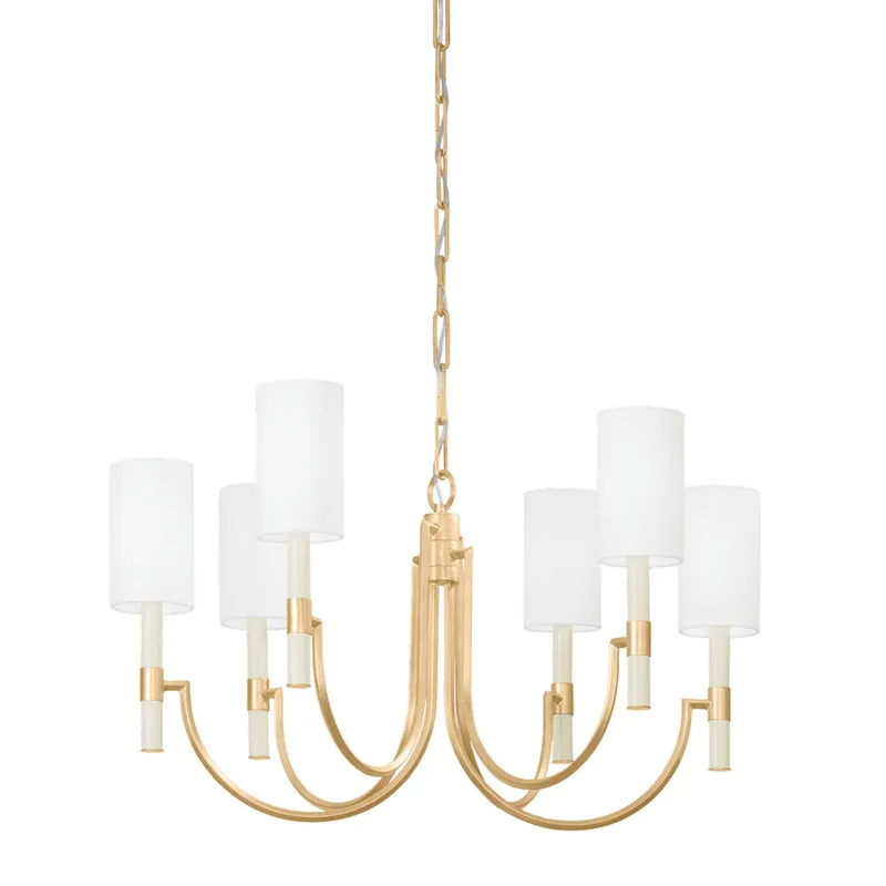 Gustine 6-Light Chandelier in Vintage Gold Leaf 31W x 18.75H