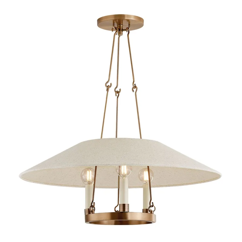Archive 3-Light Chandelier in Patina Brass by Lauren Liess 25W x 10H