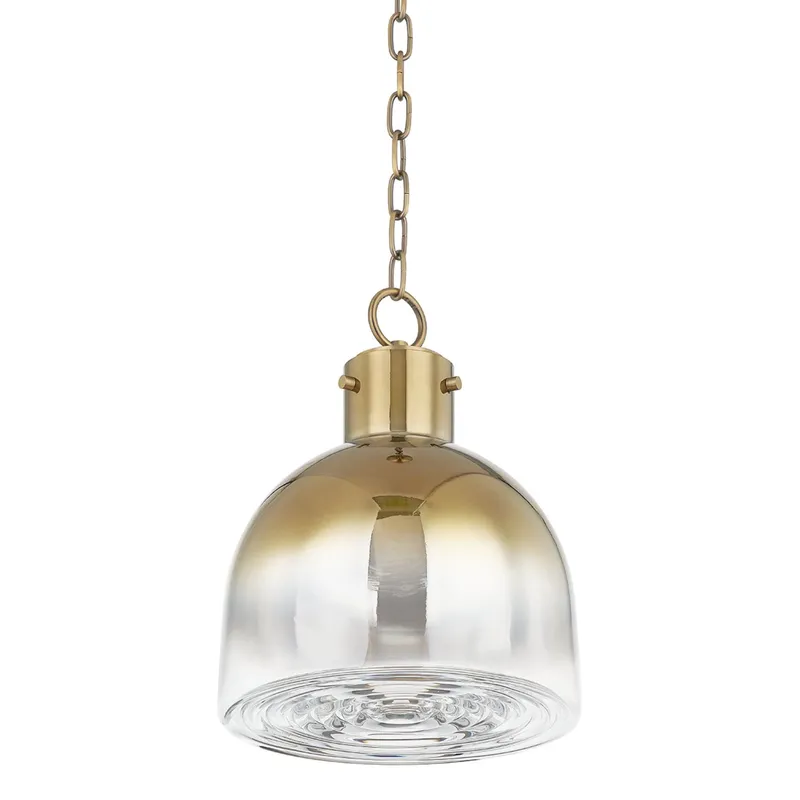 Beryl 1-Light Pendant in Patina Brass 11.75W x 15.25H