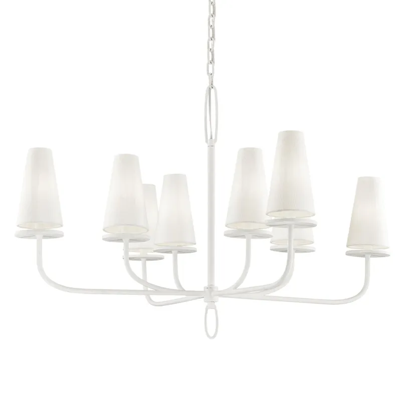 Marcel 8-Light Chandelier in Gesso White 43.25W x 29H