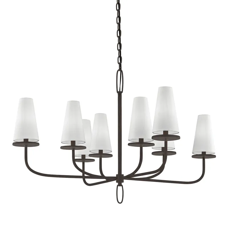 Marcel 8-Light Chandelier in Textured Bronze 43.25W x 29H