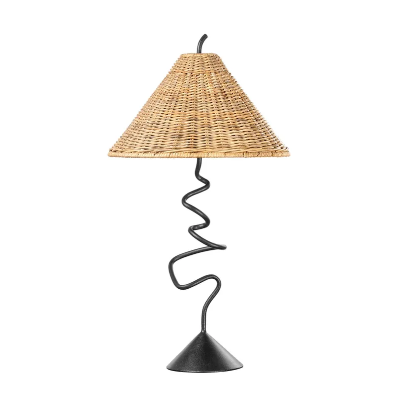 Alaric 1-Light Table Lamp in Forged Iron 14.25W x 25.75H