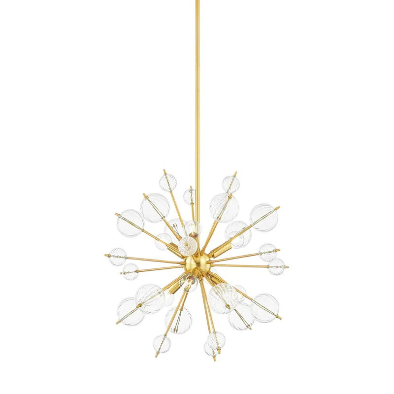 Linnea 6-Light Chandelier in Aged Brass 22W x 20H