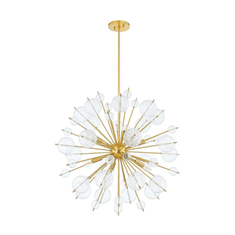 Linnea 8-Light Chandelier in Aged Brass 30W x 27.5H