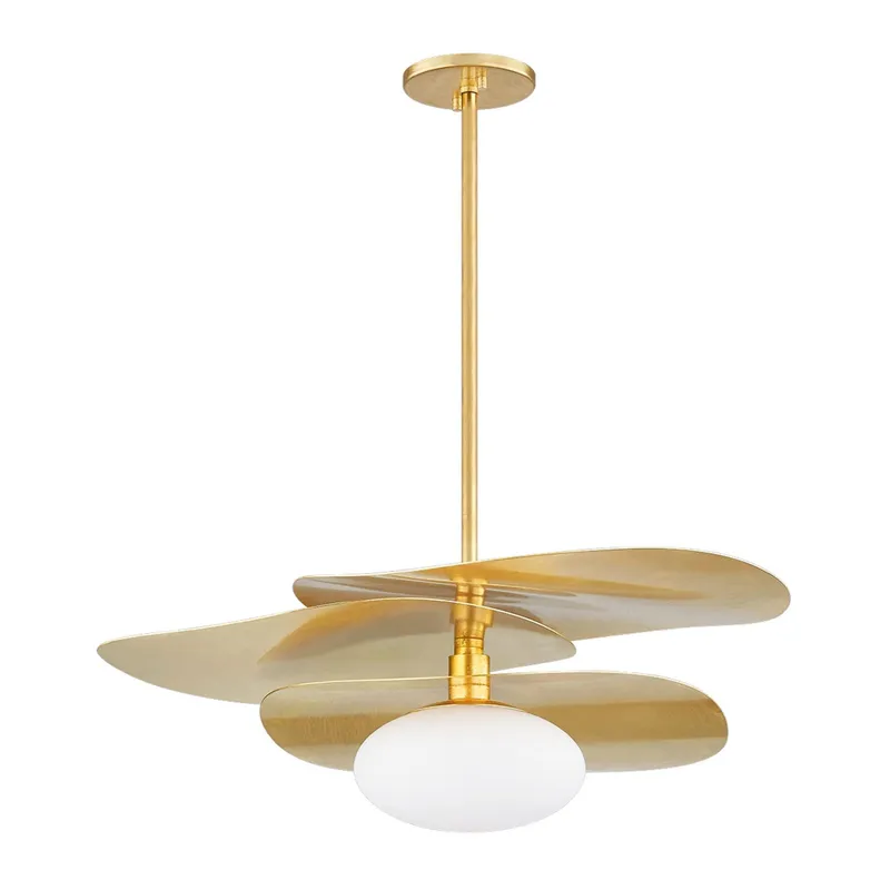 Allida 1-Light Chandelier in Vintage Gold Leaf 30W x 9.5H