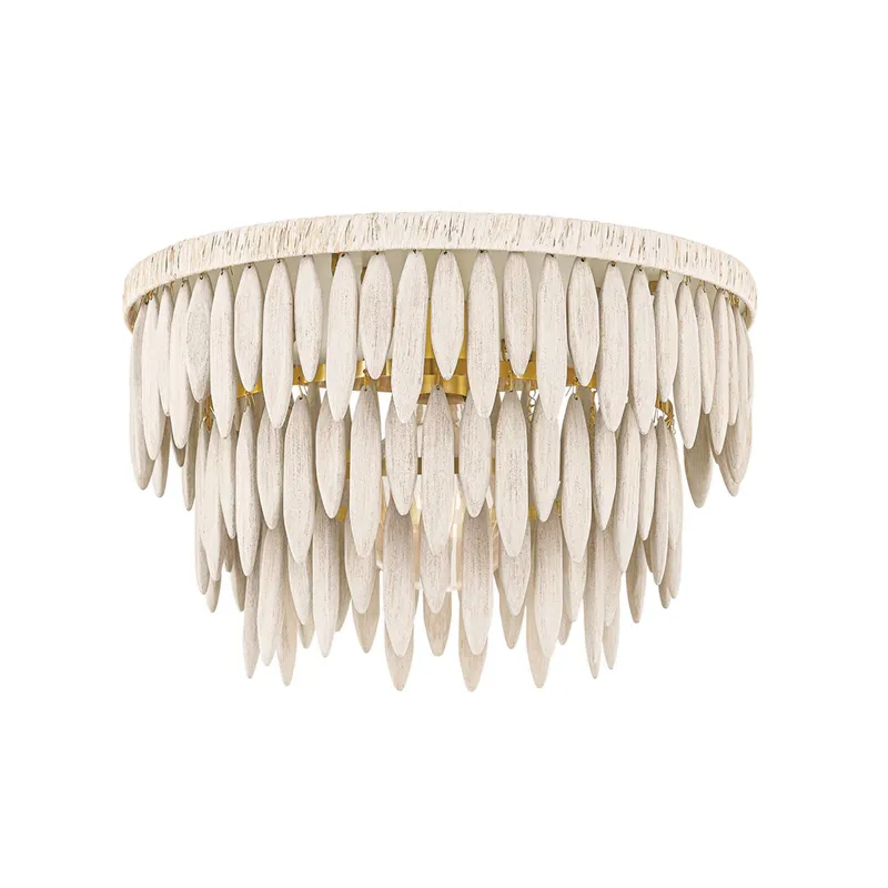 Tiffany 1-Light Semi Flush in Aged Brass 18.25W x 12H