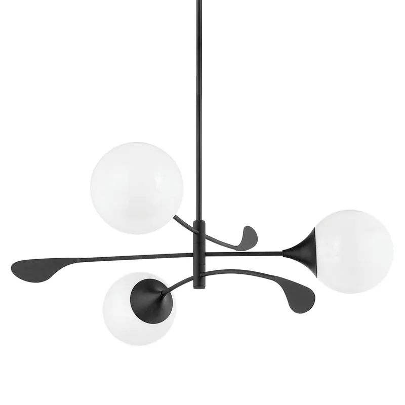 Victoria 3-Light Chandelier in Texture Black by Home Ec. 42W x 17.5H