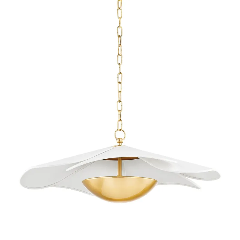 Madeline 1-Light Pendant in Aged Brass by Home Ec. 24.75W x 9.75H