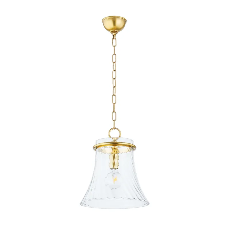 Cantana 1-Light Pendant in Aged Brass 12.75W x 14.5H
