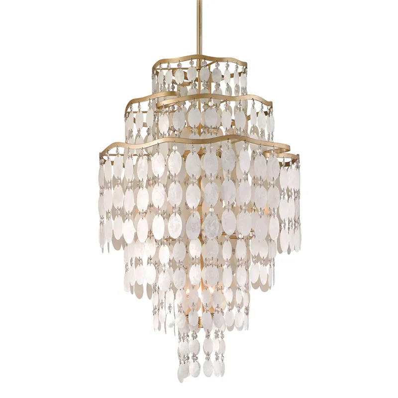 Dolce 12-Light Chandelier in Champagne Leaf 25W x 39H