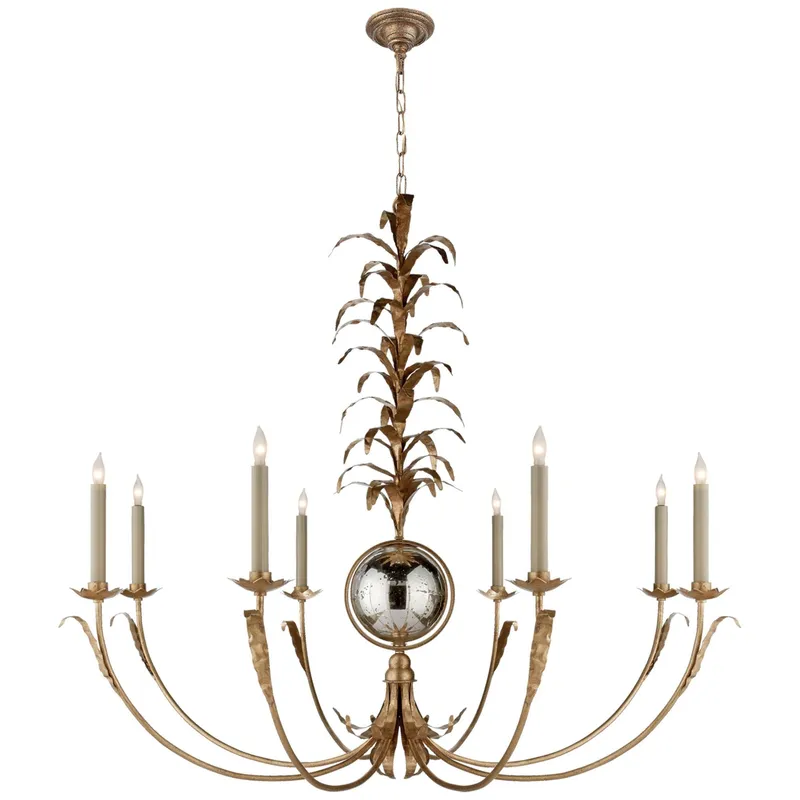 Chapman & Myers Gramercy Large Chandelier in Gilded Iron Ceiling Light W41.5" x H34"