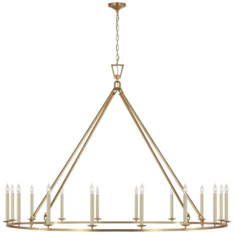 Chapman & Myers Darlana Grande Single Ring Chandelier in Antique-Burnished Brass Ceiling Light W73" x H53.75"