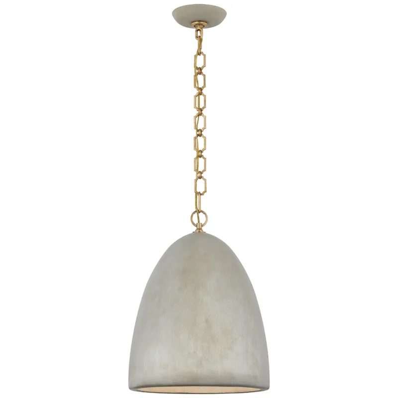Suzanne Kasler Elliot Medium Dome Pendant in Portland Gray Ceiling Light W14" x H18.5"