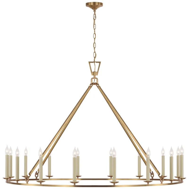 Chapman & Myers Darlana Oversized Single Ring Chandelier in Antique-Burnished Brass Ceiling Light W61.25" x H41.5"