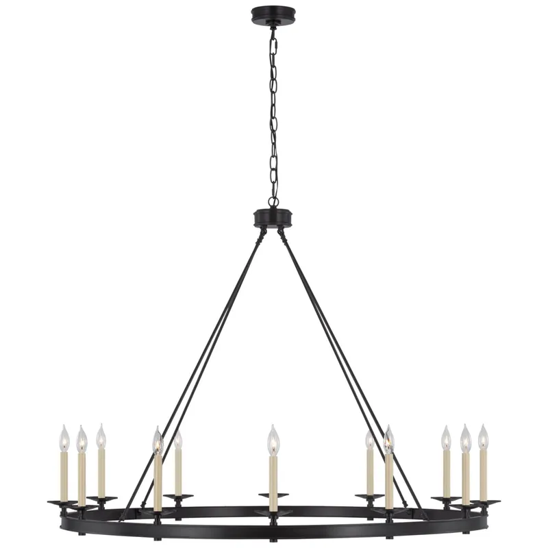 Chapman & Myers Launceton Grande Ring Chandelier in Bronze Ceiling Light W53.25" x H38.25"