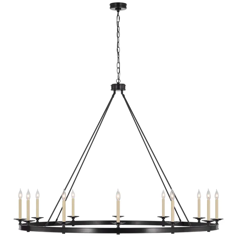 Chapman & Myers Launceton Oversized Ring Chandelier in Bronze Ceiling Light W63.25" x H45.25"