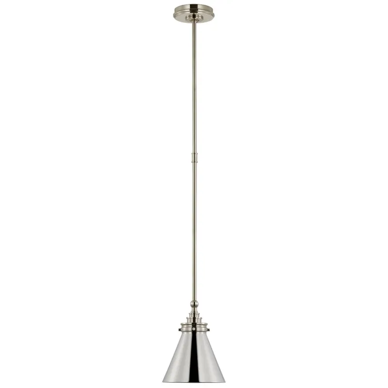 Chapman & Myers Parkington 9" Pendant in Polished Nickel Ceiling Light W7.25"