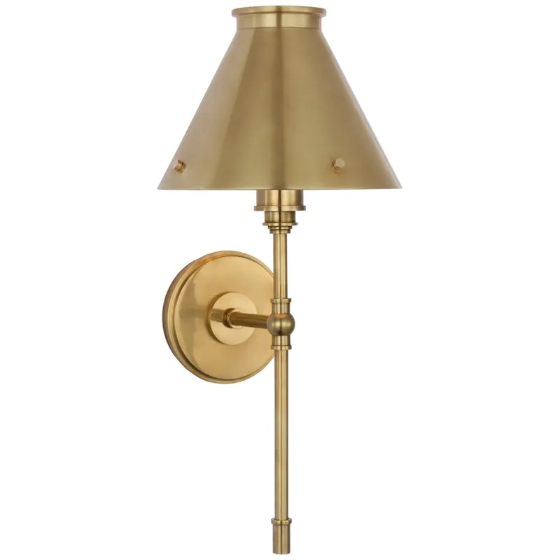 Chapman & Myers Parkington Large Tail Sconce in Antique-Burnished Brass Wall Light W8.5" x H19.5"