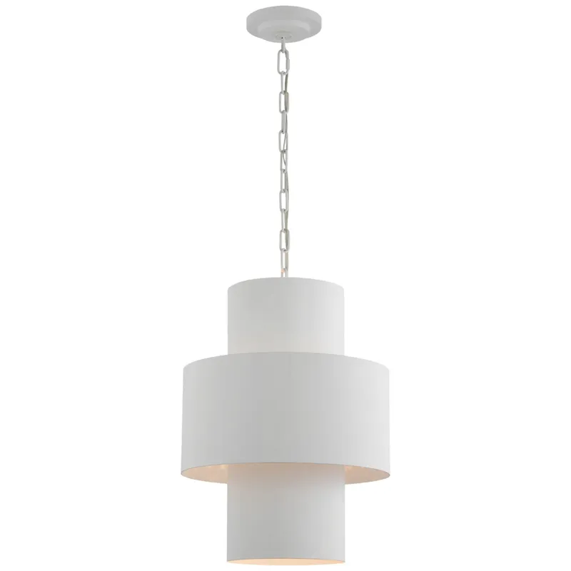 Julie Neill Chalmette 16" Layered Pendant in Plaster White Ceiling Light W16" x H21"